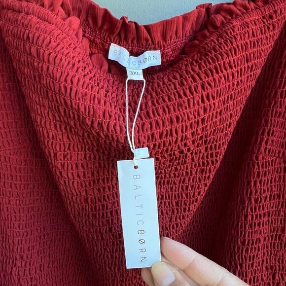 NWT Baltic Born Esther Smocked Midi Dress in Red Women's 3X Sexy Date Night - Picture 4 of 5